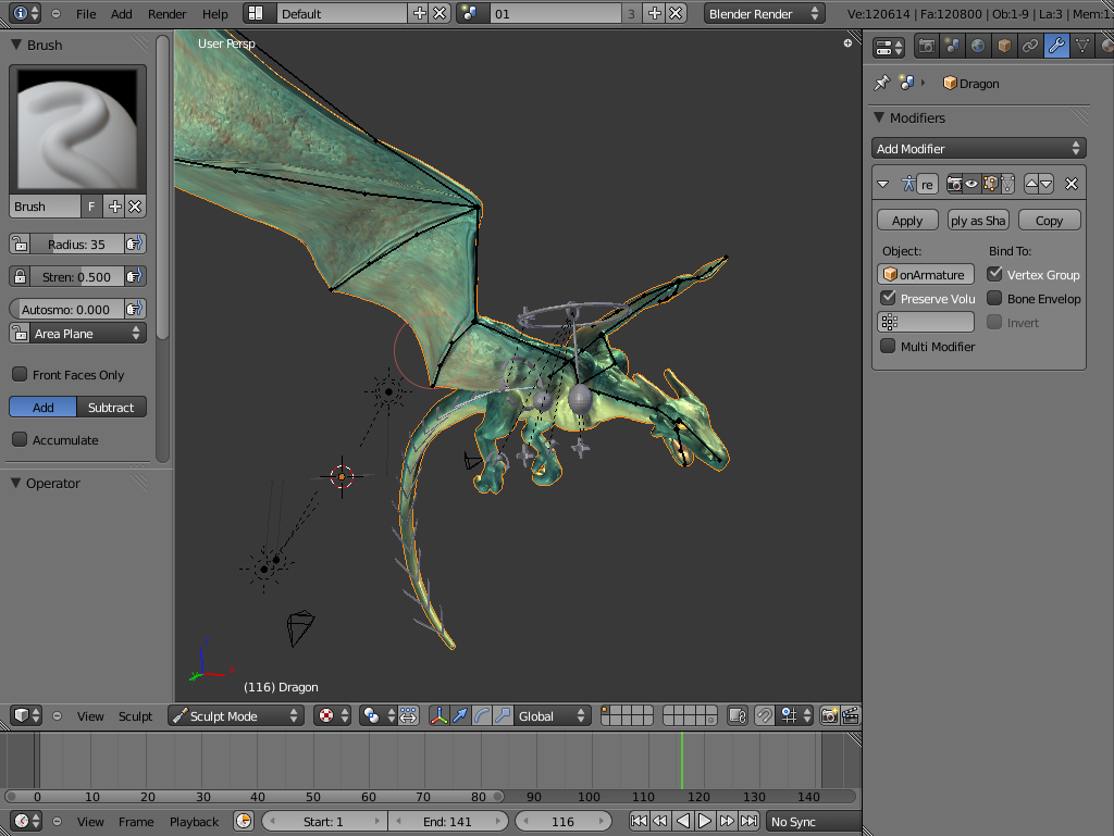 Sculpting On Armatured Mesh Blender Developers Blog