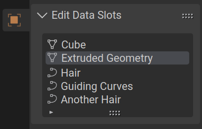 Read-only list of edit data available via nodes.