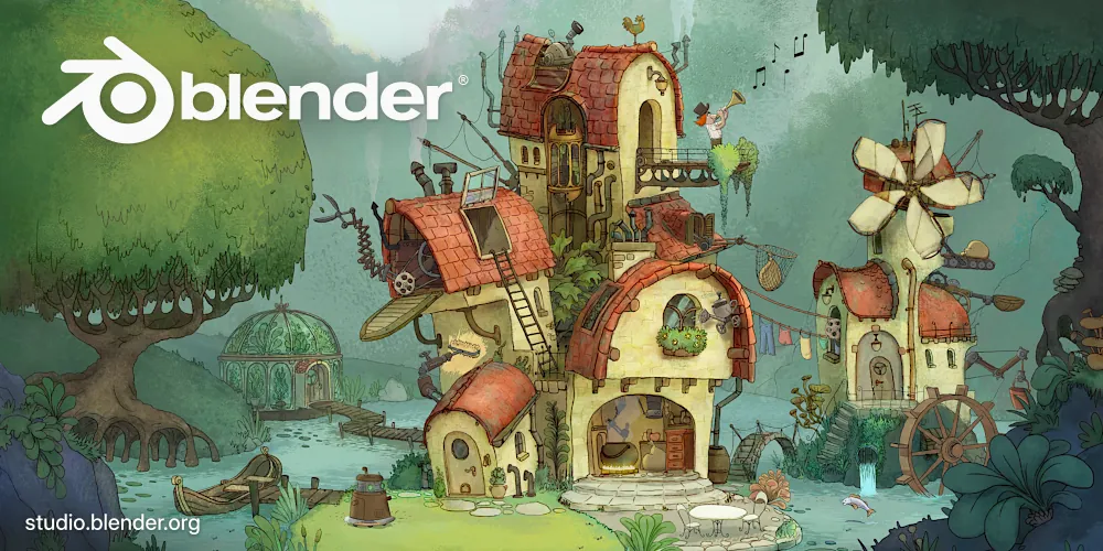 Blender 4.3 splash artwork by Blender Studio