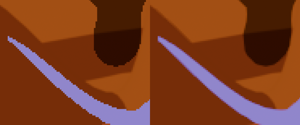 Example showing anti-aliasing after compositor.