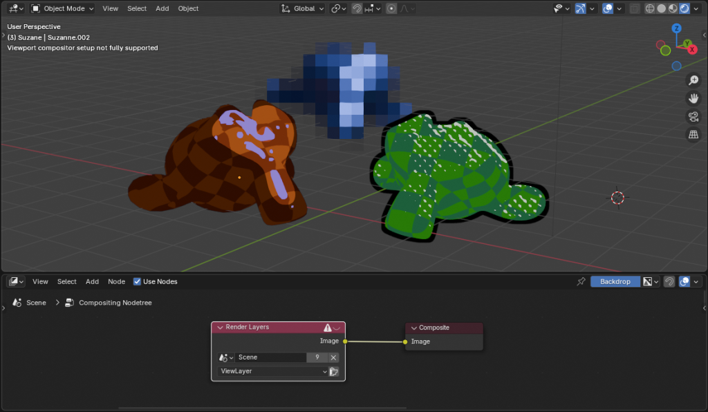 UI mock-up showing multiple objects with different stylizations.